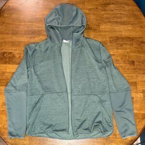 Columbia Heather Green Lightweight Green Jacket with Hood and Thumb Holes L